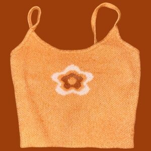 Y2K Inspired Pacsun LA Hearts Knit Flower Sweater Tank Top Women's XS
